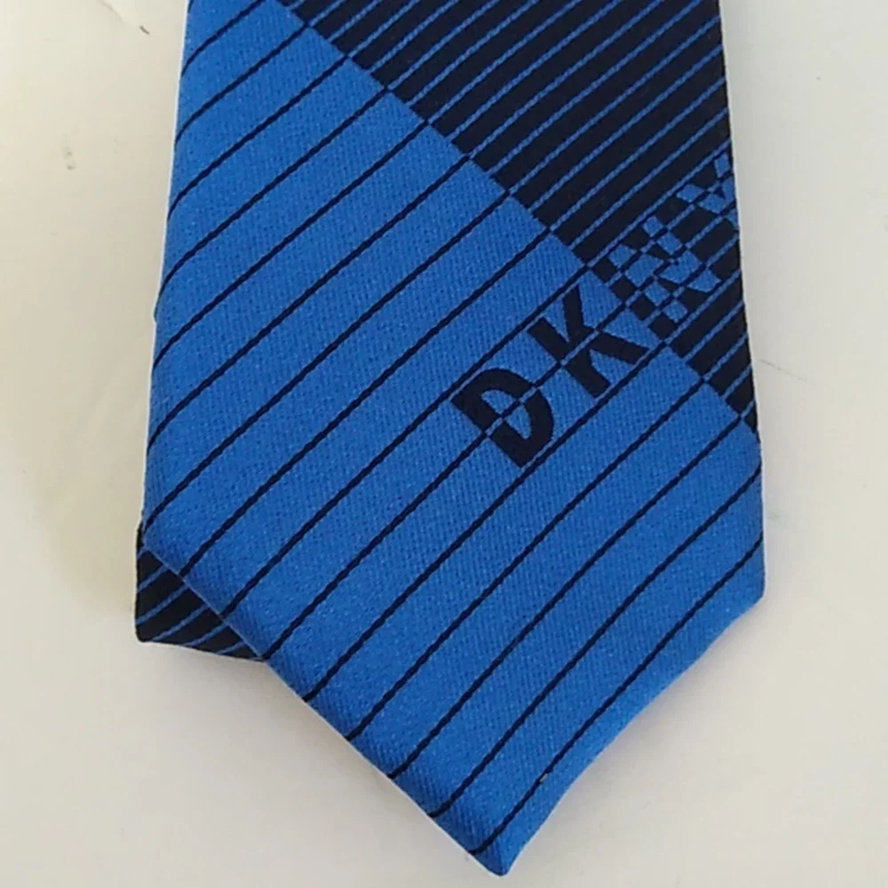 DKNY striped black and  bright blue tie - Picture 2 of 5